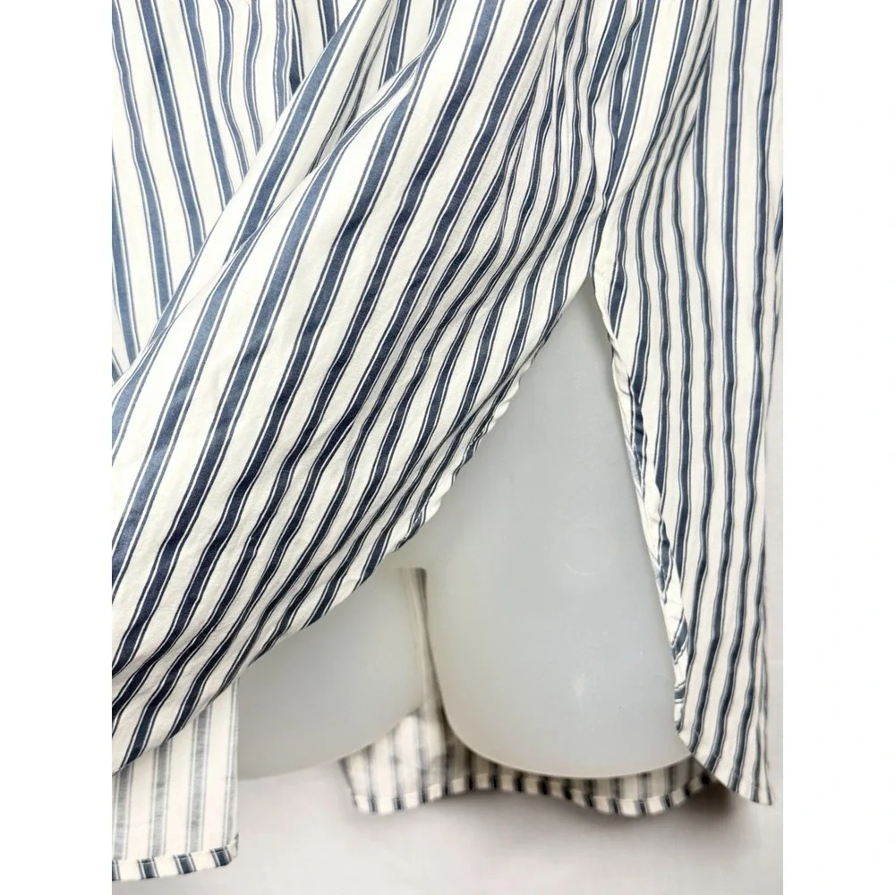 Reformation Will Oversized Shirt Savoy Stripe Womens M Blue Organic Cotton - Picture 7 of 12